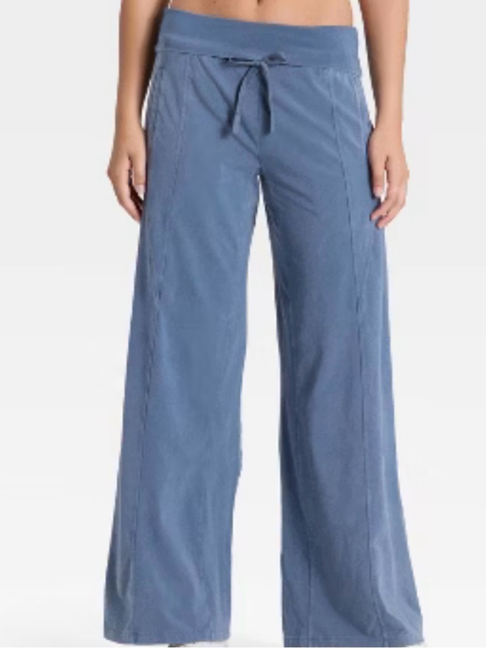 JoyLab Wide-Leg Drawstring Pants in Dusty Blue